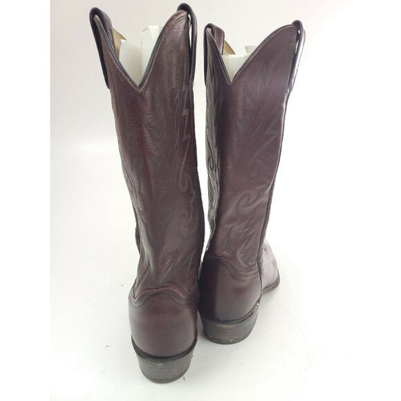 Dan Post Burgundy Black Cherry Leather Cowboy Western Boots 16773 Size 8.5 D main image 6
